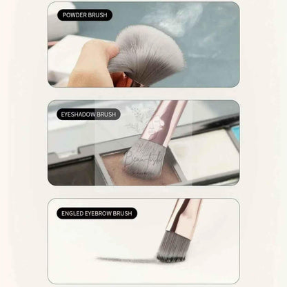 Brown and Glod Complete 20-Piece Makeup Brush Set with Travel Pouch