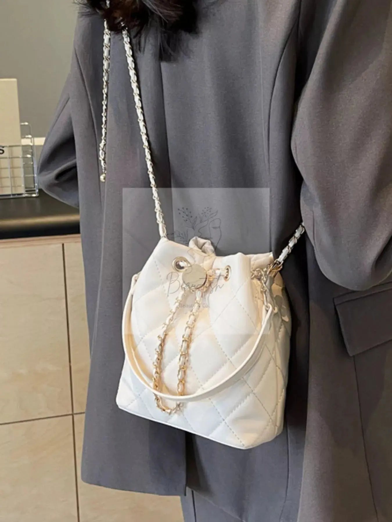 Bucket Crossbody Bag with Chain