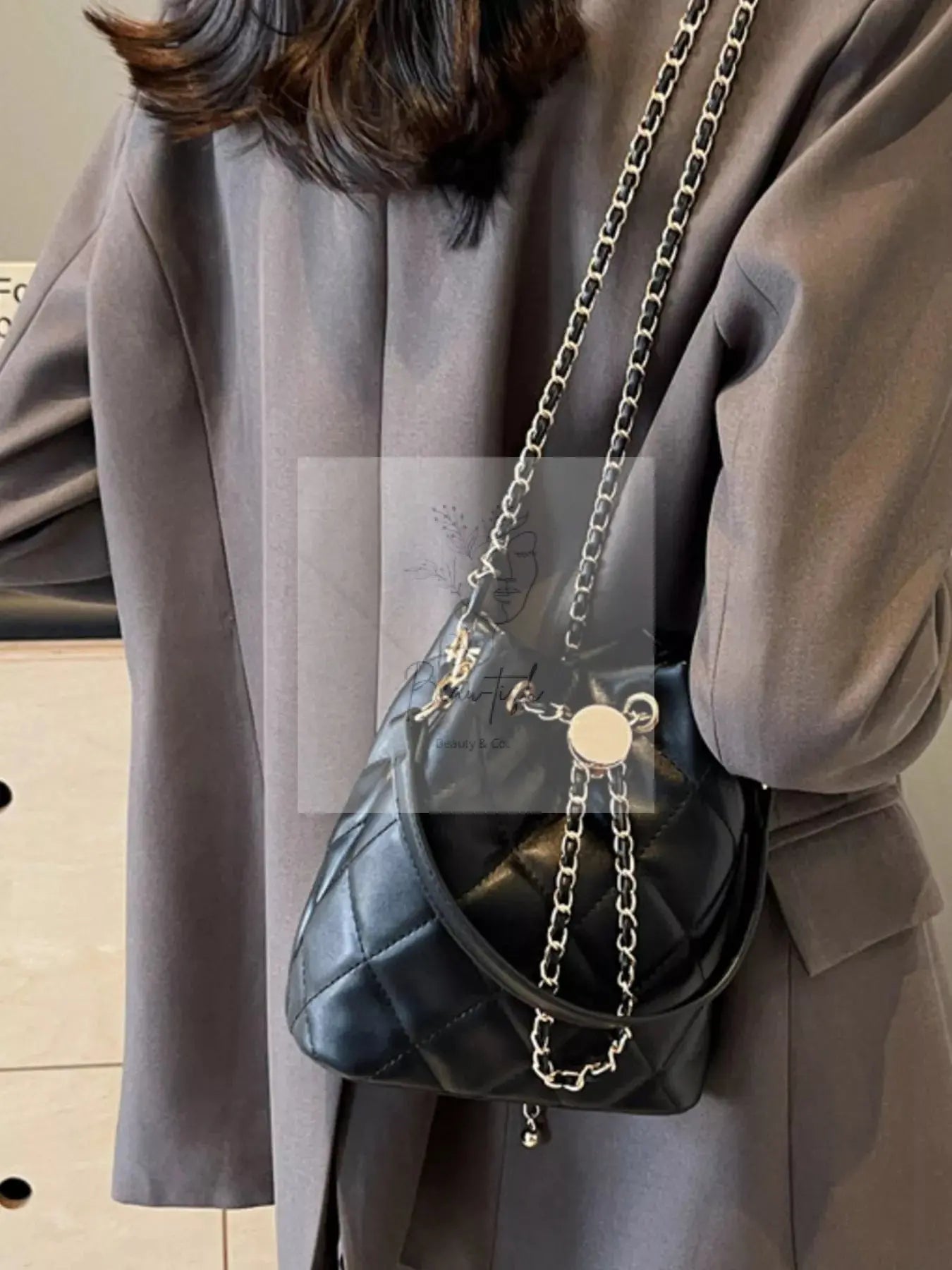 Bucket Crossbody Bag with Chain