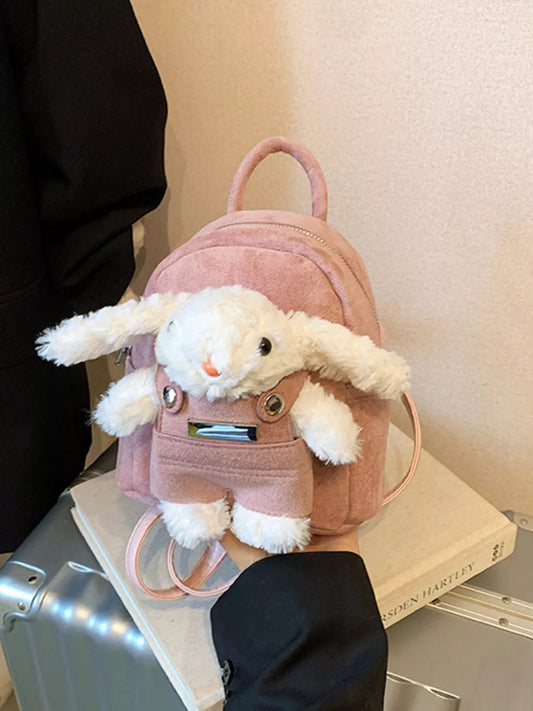 Bunny Plush Decor Backpack Bag