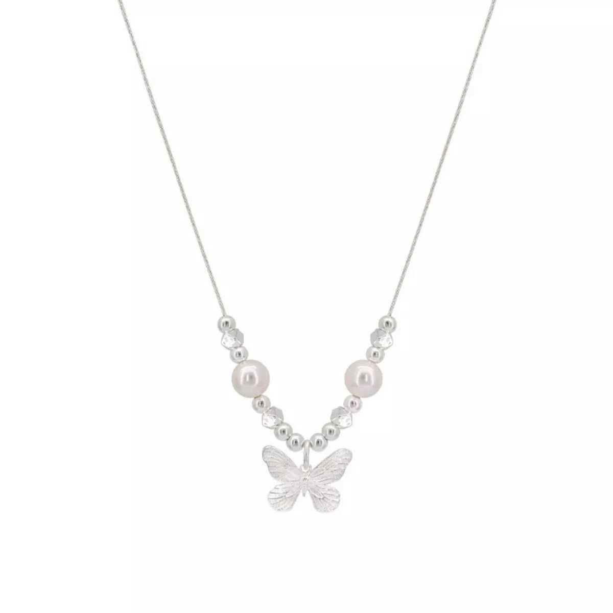 Butterfly Pearl Pendant Necklace