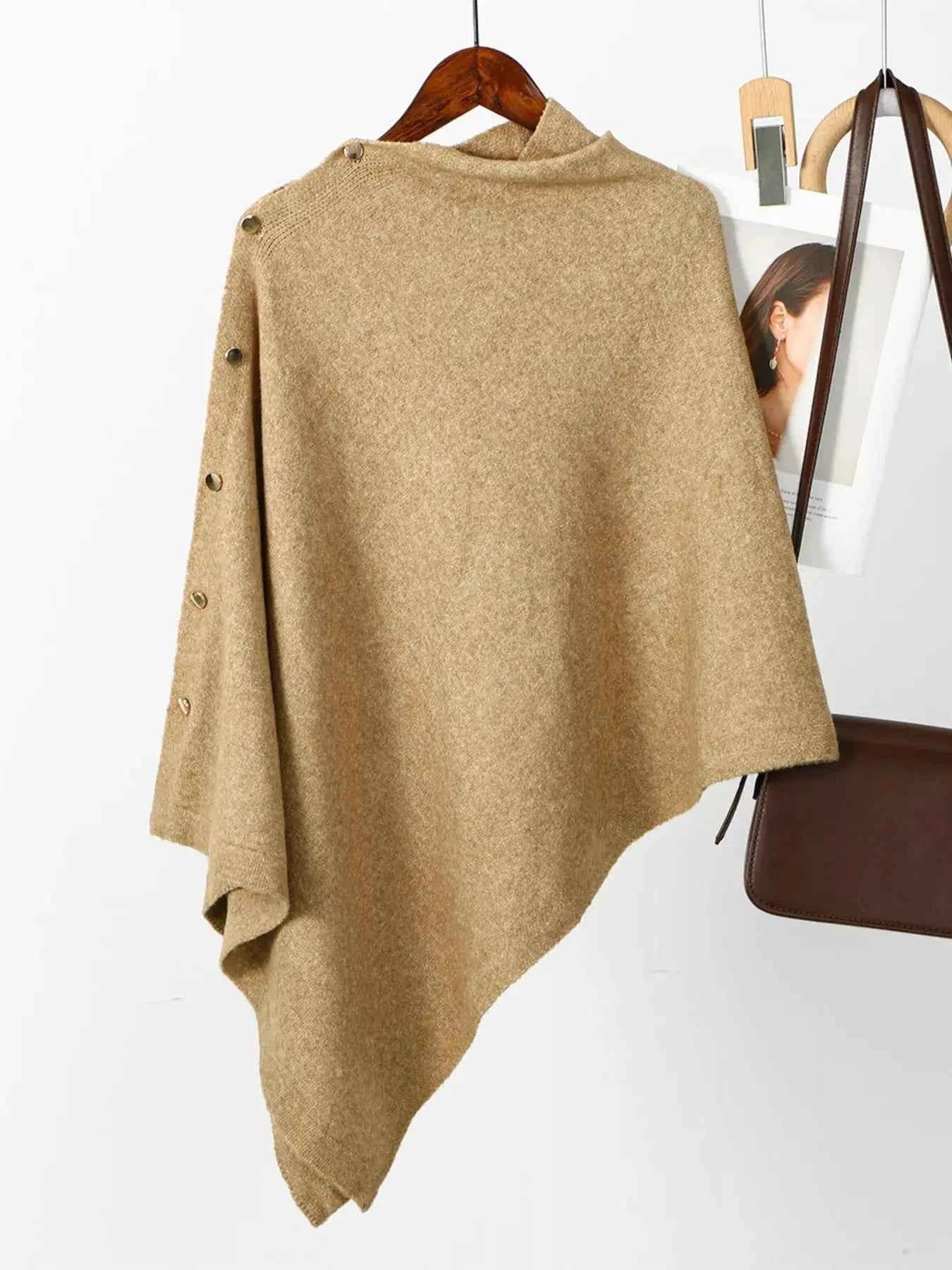 Button - Accented Poncho Scarf