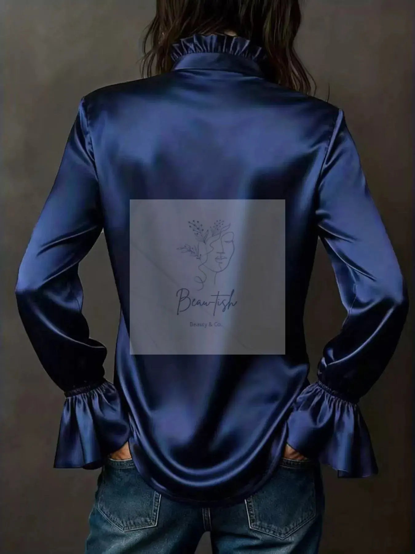 Button Up Flounce Sleeve Shirt
