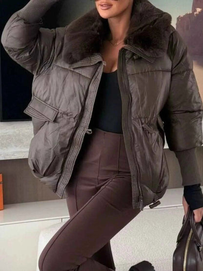 Fur Collar Padded Puffer Jacket