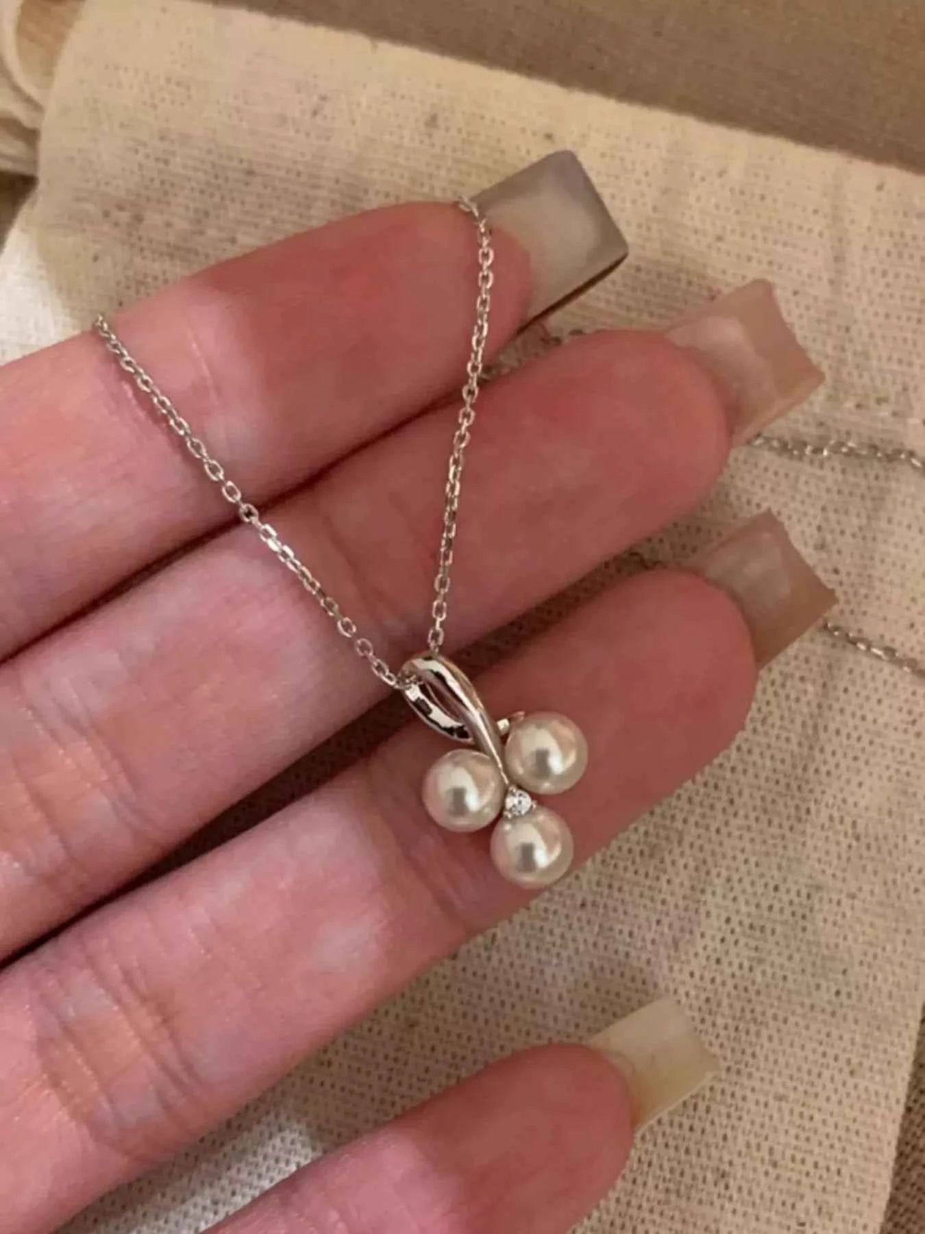 925 Sterling Silver Pearl Pendant Necklace