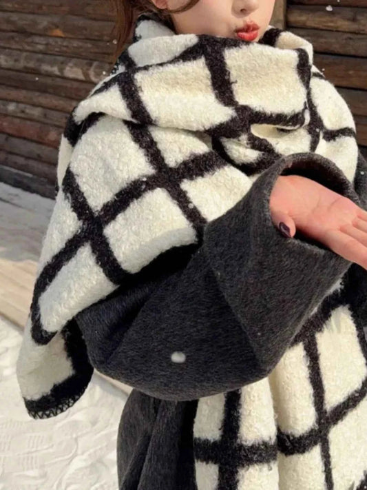 Plaid Pattern Winter Scarf