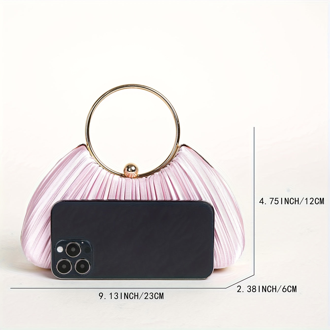 Satin Pleated Box-Shaped Evening Bag – Elegant Wedding & Formal Clutch