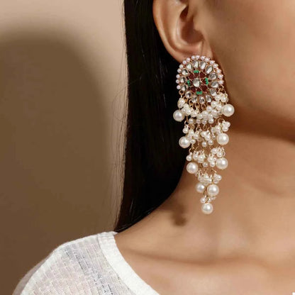 Pearl Fringe Dangle Earrings