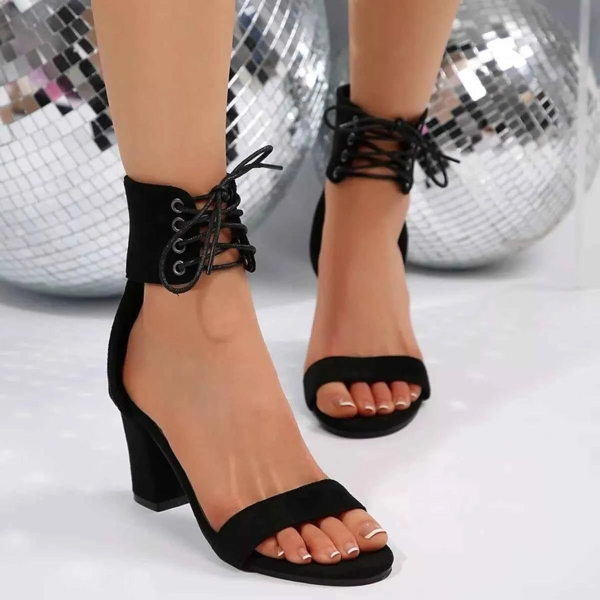 Open Toe Block Heels Sandals