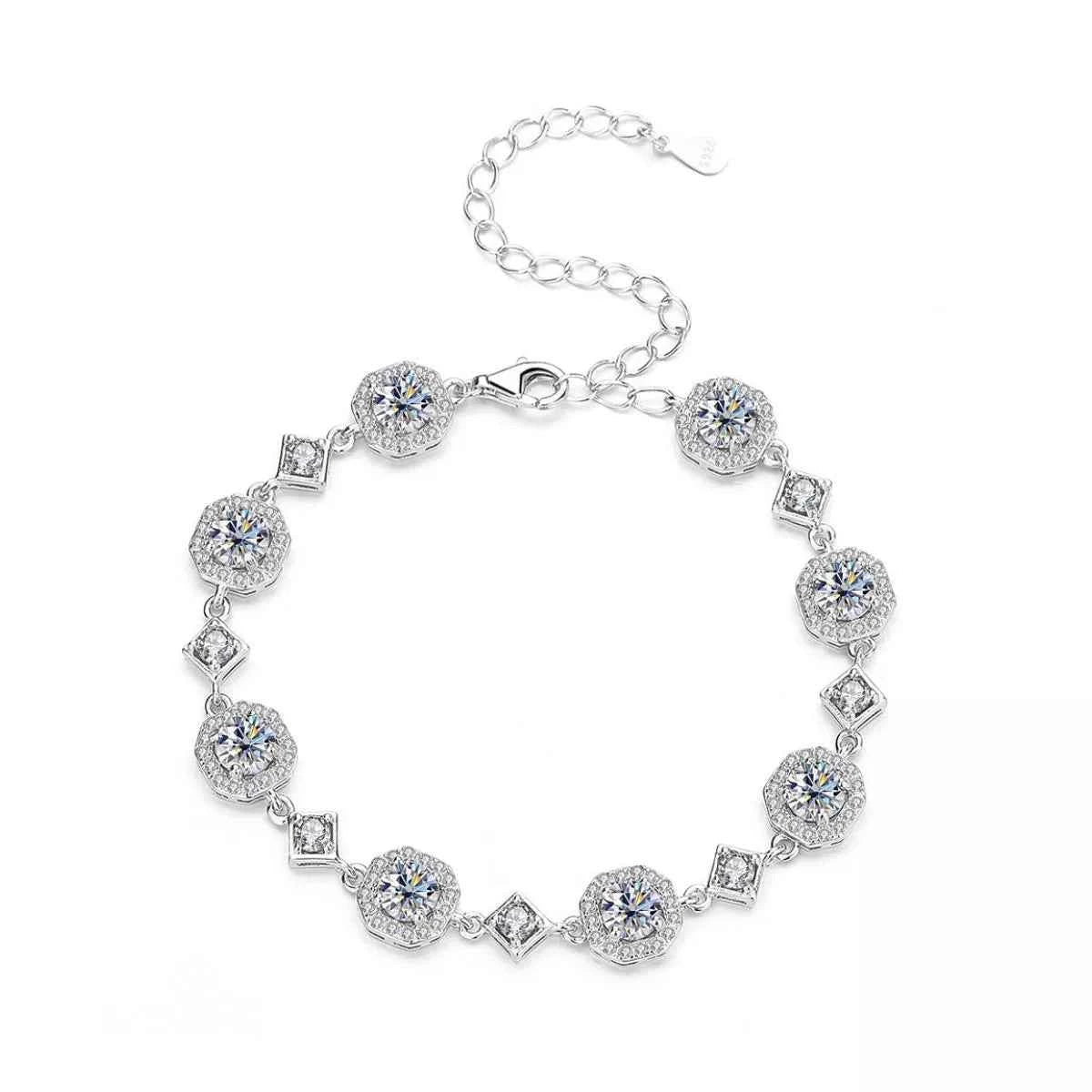 4 Carat 925 Sterling Silver Moissanite Bracelet