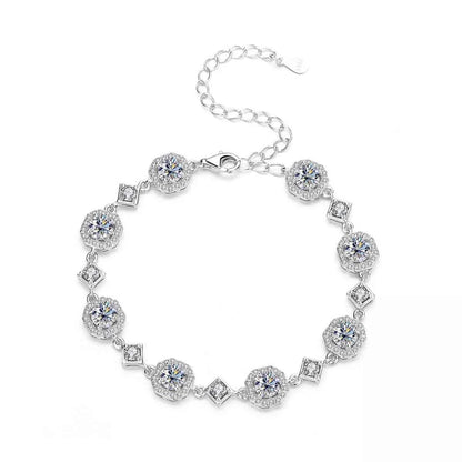 4 Carat 925 Sterling Silver Moissanite Bracelet