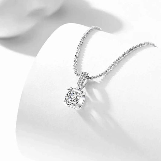 1 Carat 925 Sterling Silver Moissanite Necklace
