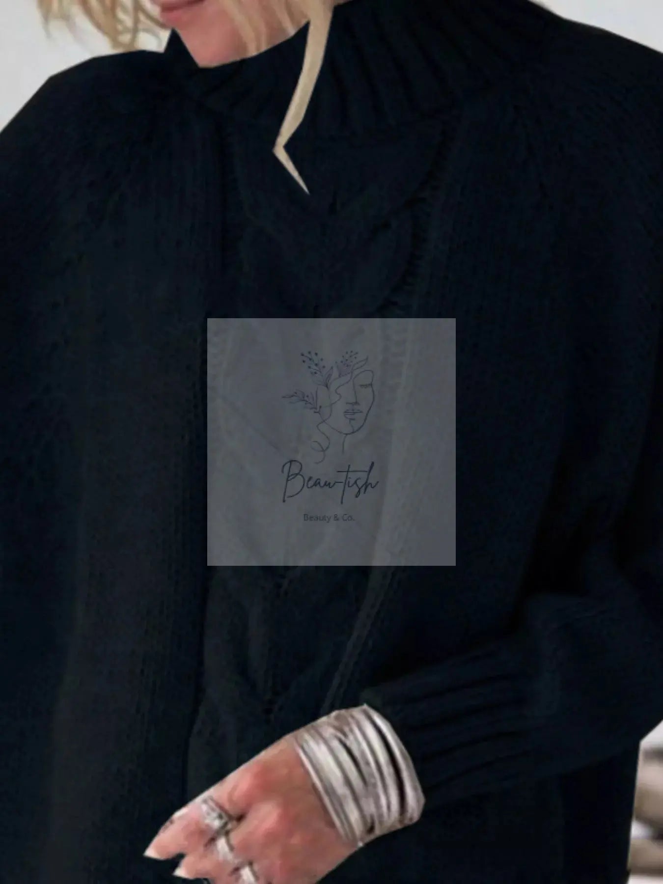 Cable-Knit Long Sleeve Sweater