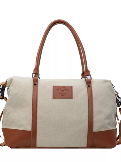 Canvas Leather Trim Travel  Bag