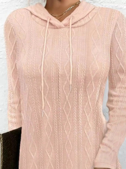 Casual Long Sleeve Hooded Knit Dress