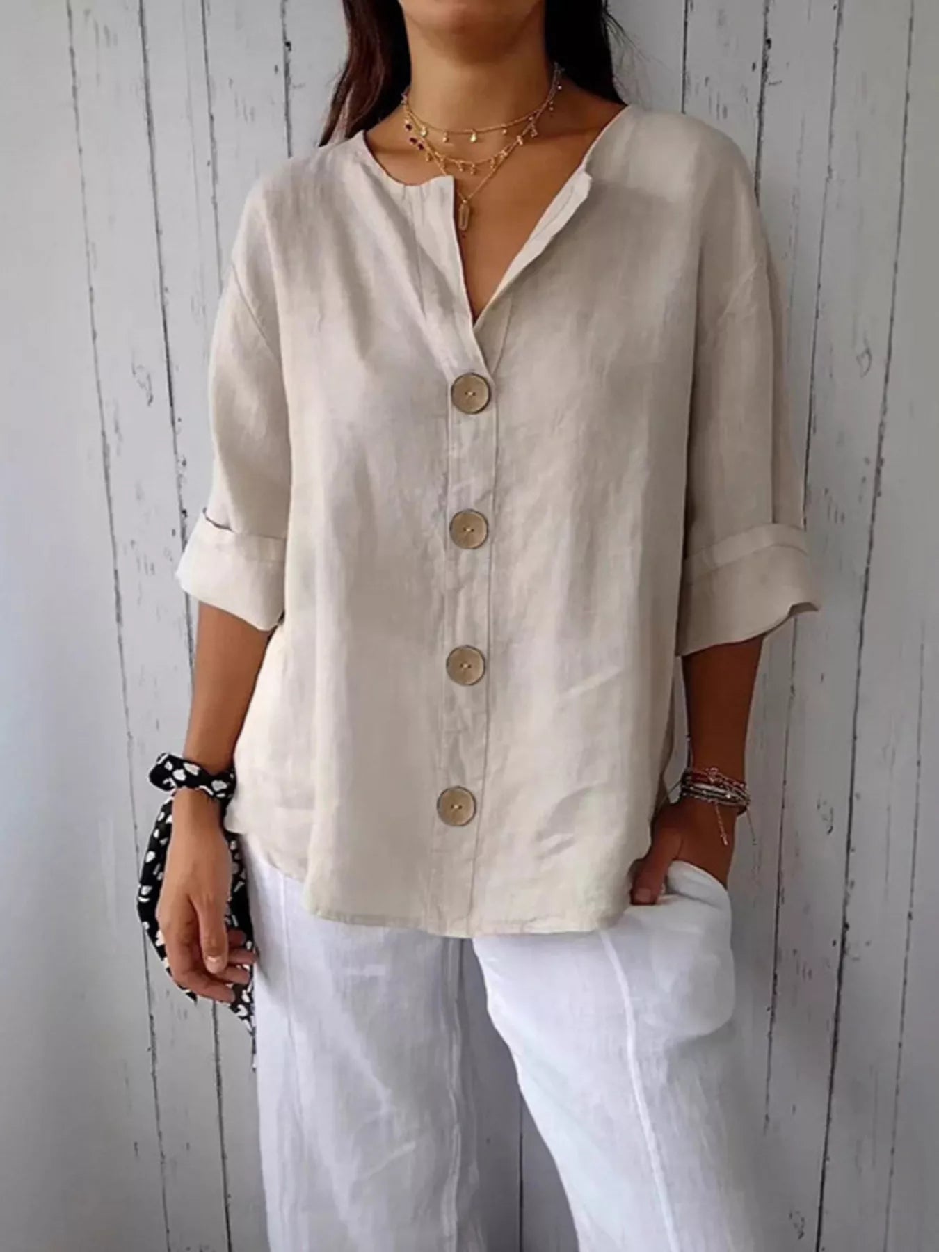 Casual Loose Button - Down Shirt