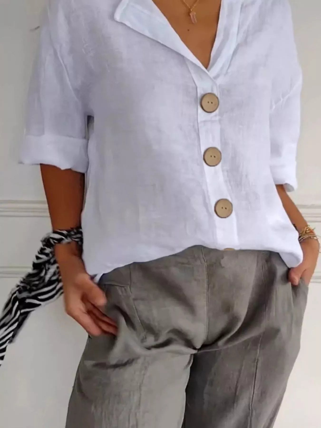 Casual Loose Button - Down Shirt