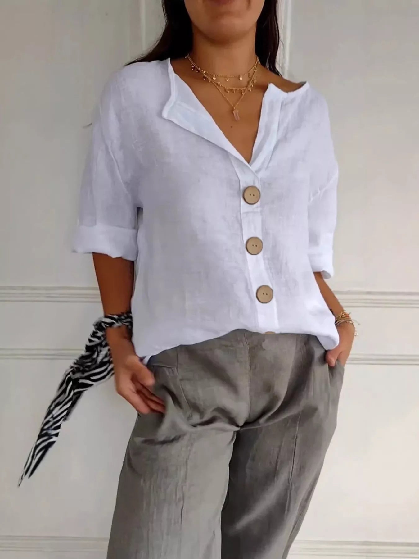Casual Loose Button - Down Shirt