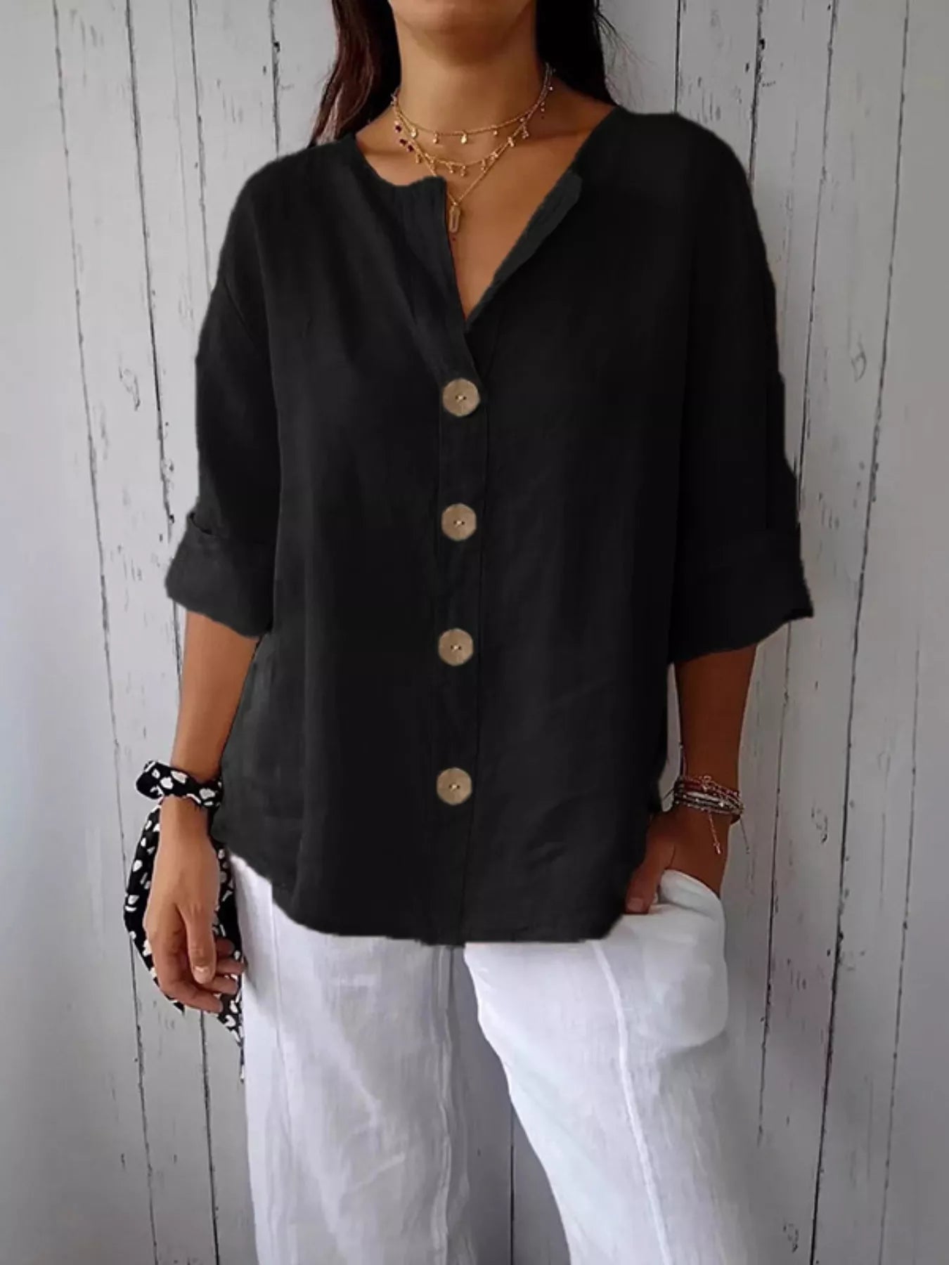 Casual Loose Button - Down Shirt
