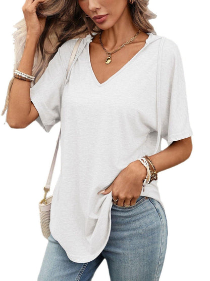 Casual Short Sleeve Hooded T-Shirt