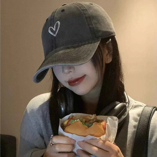 Embroidered Heart Baseball Cap