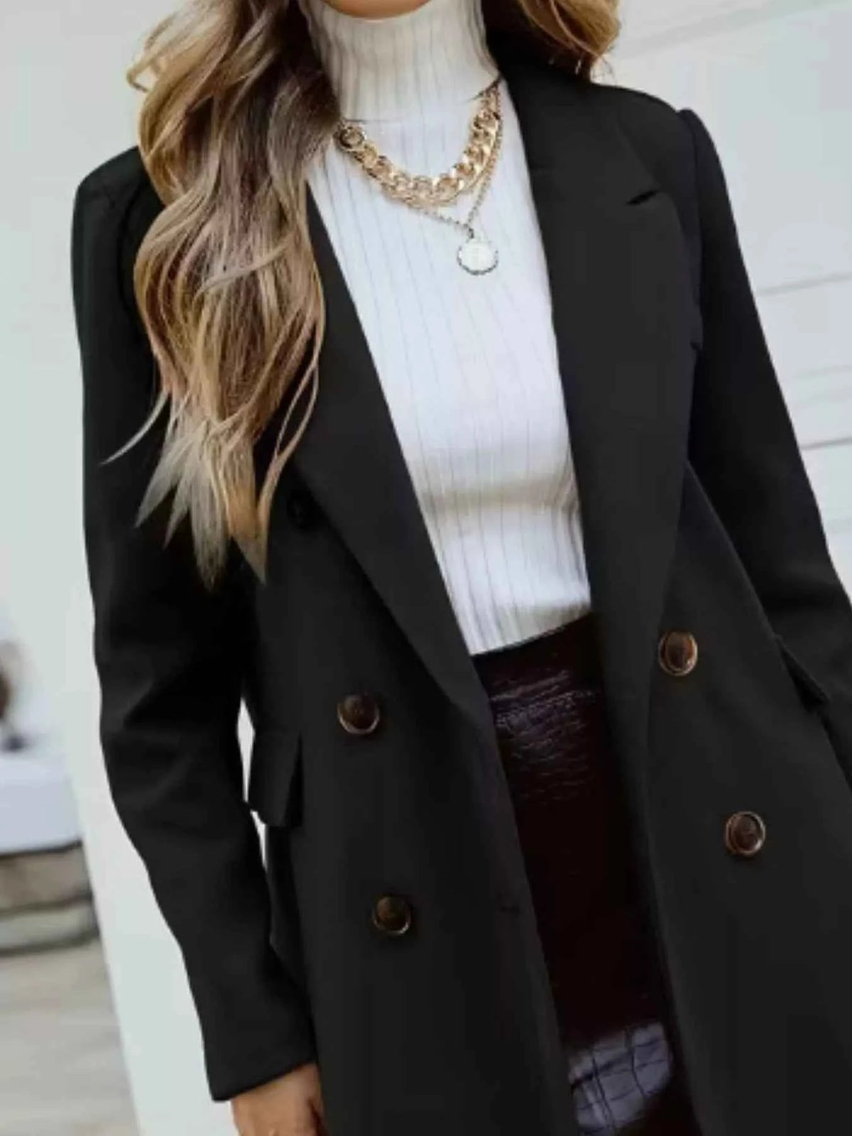 Double-Breasted Longline Coat