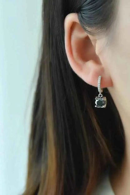Circle Shape Rhinestone Alloy Earrings