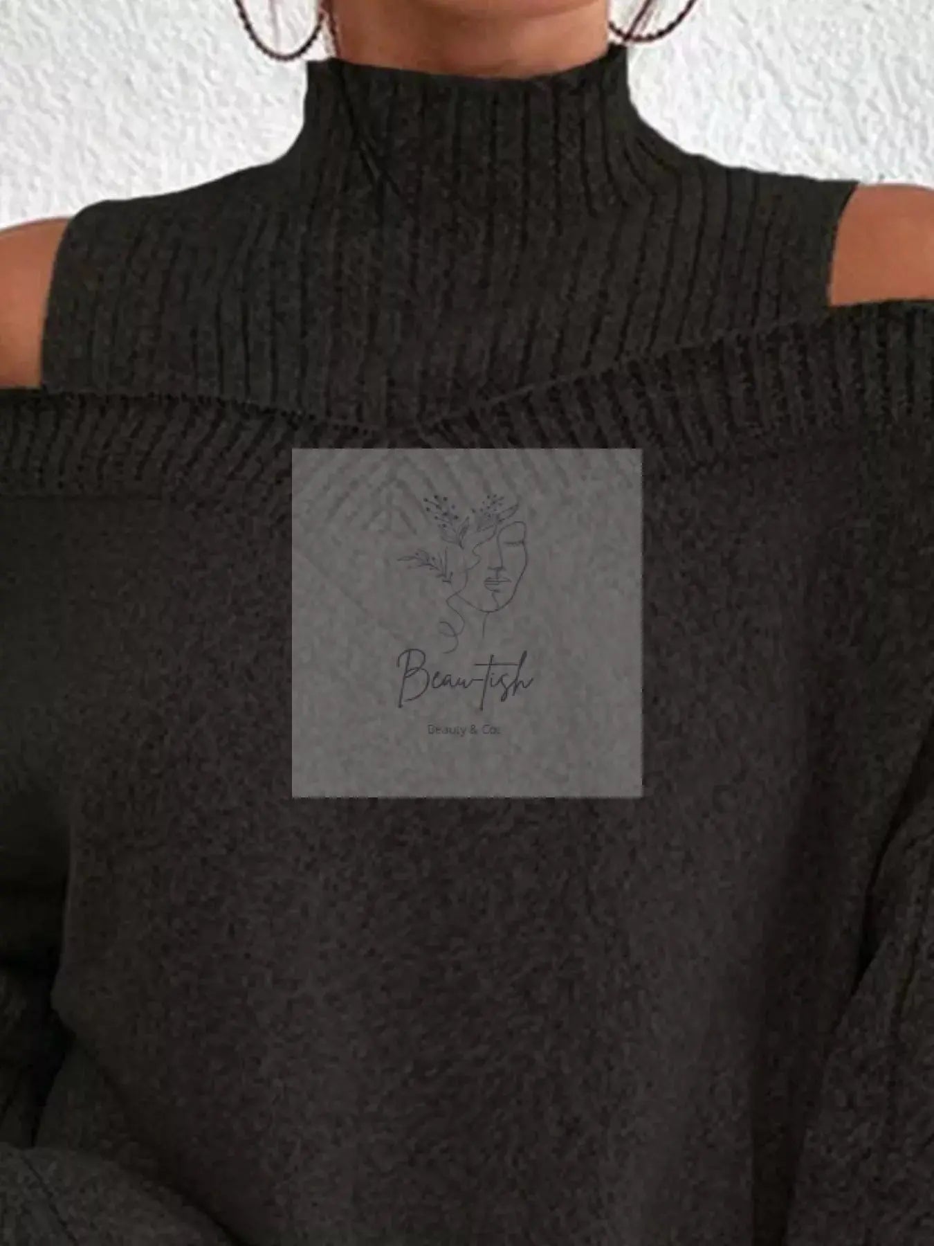 Cold Shoulder Turtleneck Sweater
