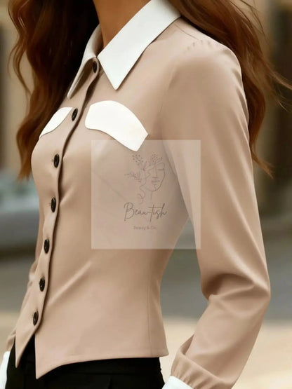Contrast Button-Down Shirt