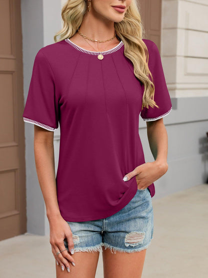 Contrast Trim Short Sleeve T-Shirt