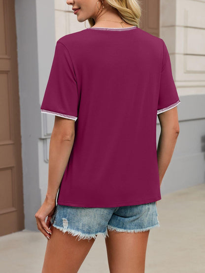 Contrast Trim Short Sleeve T-Shirt