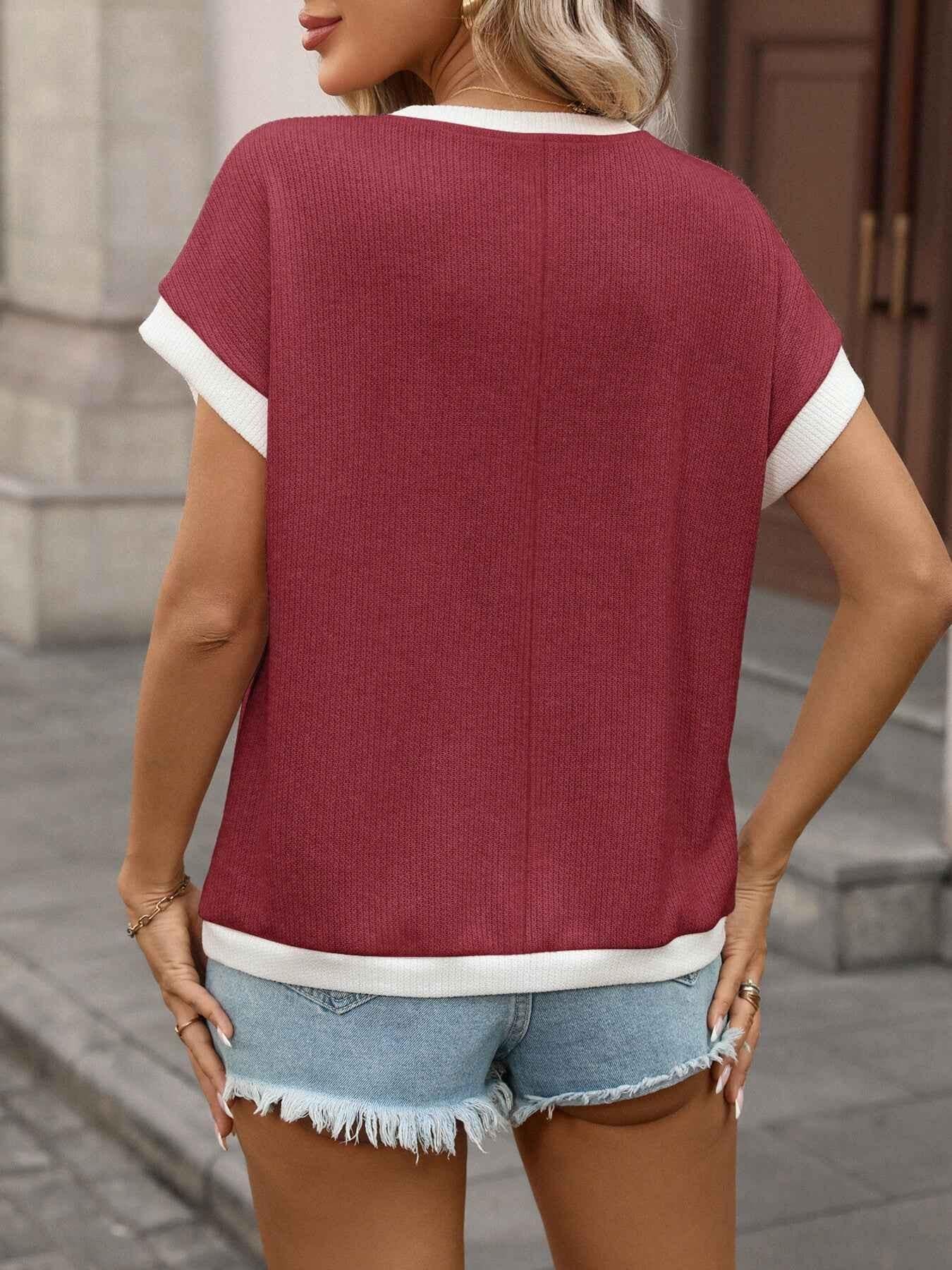Contrast Trim Short Sleeve T-Shirt