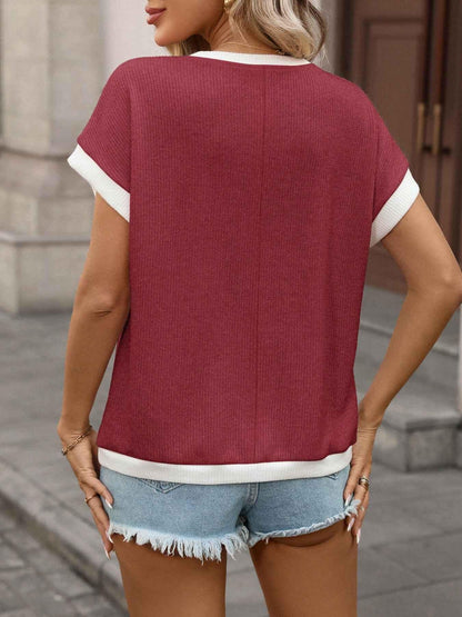 Contrast Trim Short Sleeve T-Shirt
