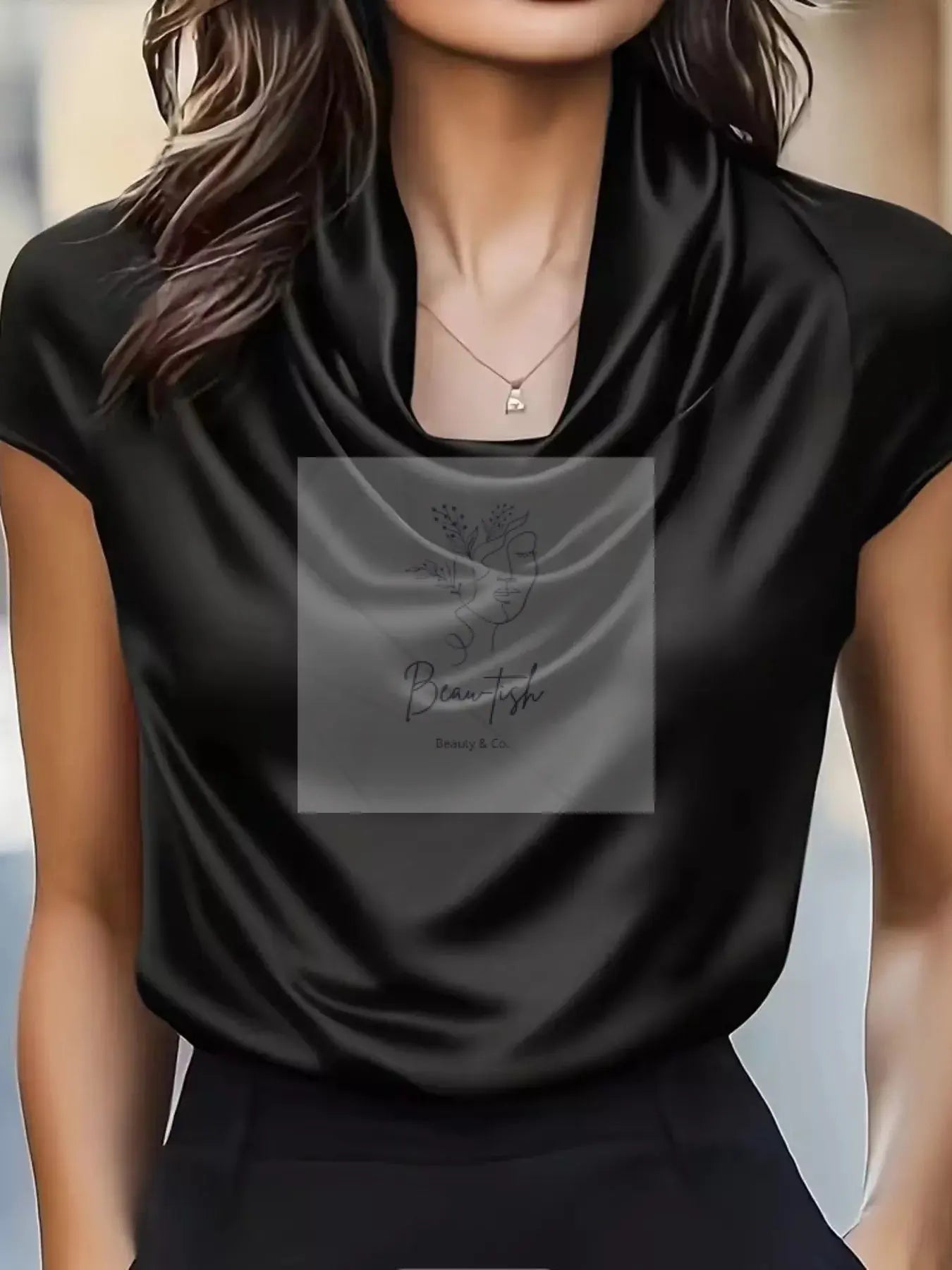 Cowl Neck Satin Blouse