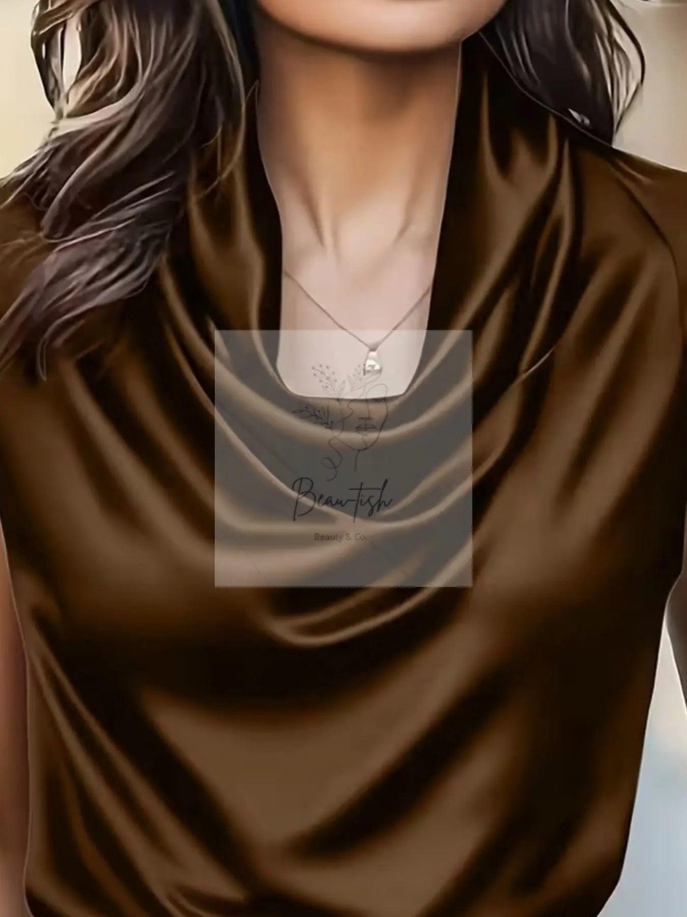 Cowl Neck Satin Blouse