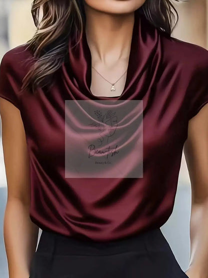 Cowl Neck Satin Blouse