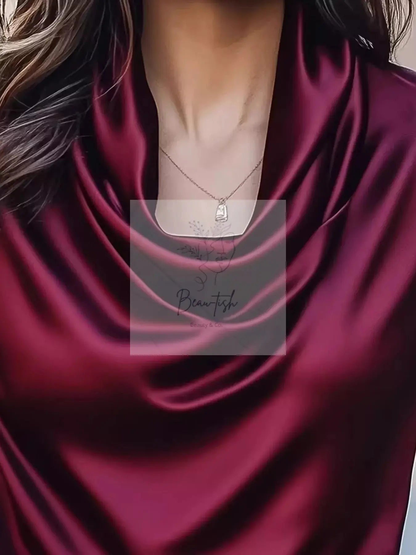 Cowl Neck Satin Blouse