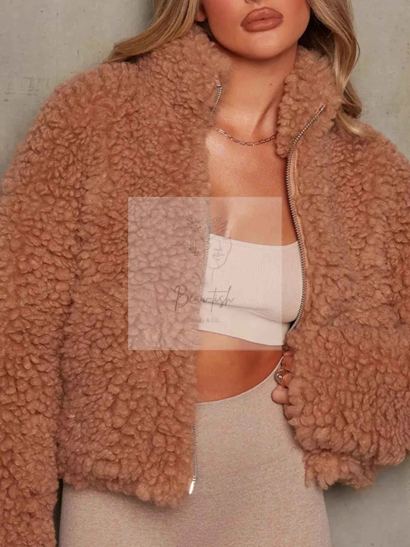Cozy Zip Up Cropped Sherpa Jacket