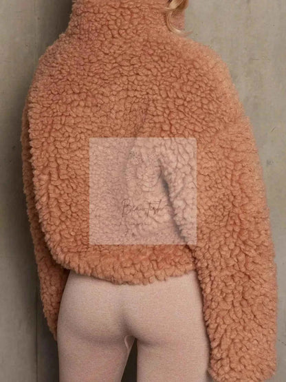 Cozy Zip Up Cropped Sherpa Jacket