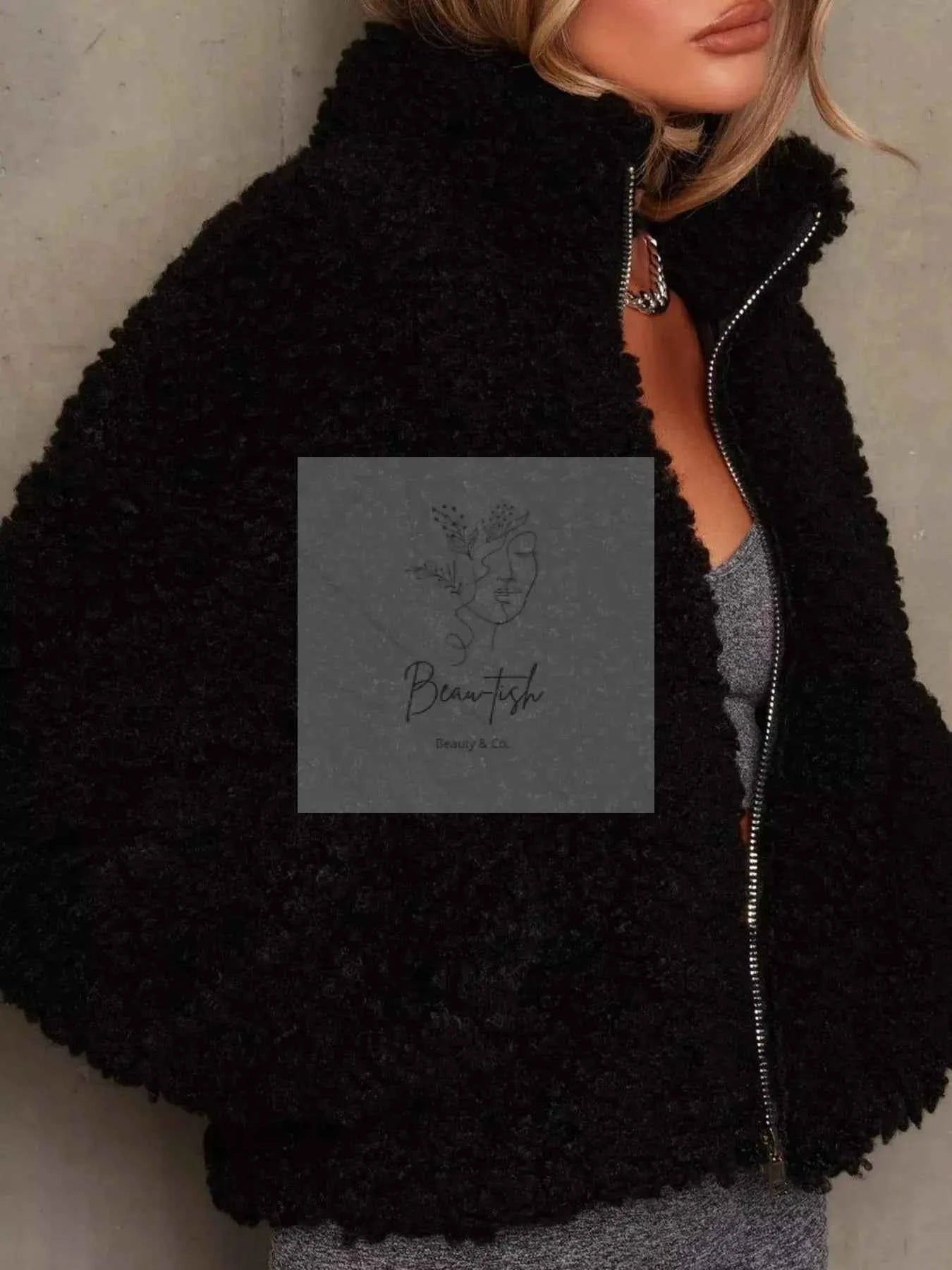 Cozy Zip Up Cropped Sherpa Jacket