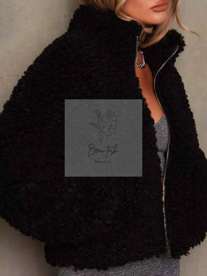 Cozy Zip Up Cropped Sherpa Jacket