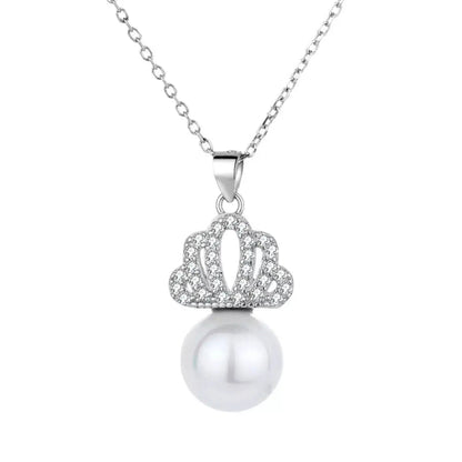 Crown Pearl Pendant Necklace