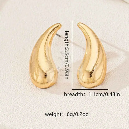 Curved Teardrop Stud Earrings