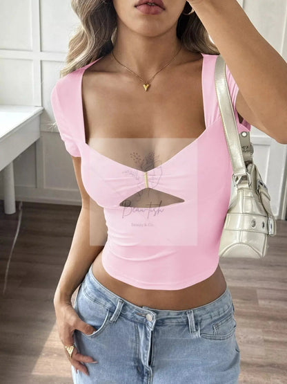 Cutout Slim - Fit Short Sleeve T-Shirt