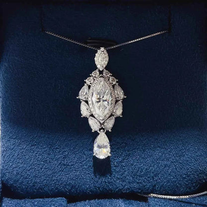 3 Carat 925 Sterling Silver Moissanite Pendant Necklace