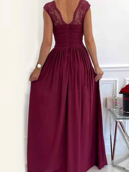 High Slit Lace Detail Maxi Dress