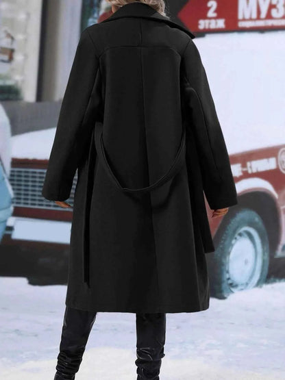 Double-Breasted Tie Waist Coat