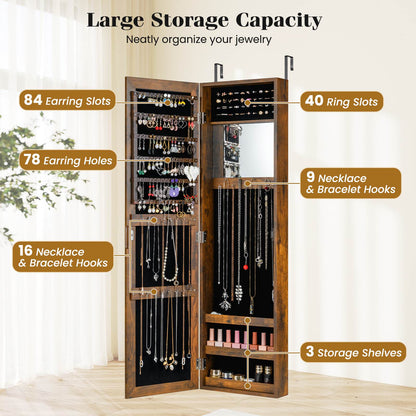 Full-Length Mirror Jewellery Organizer – Wall or Door Mounted