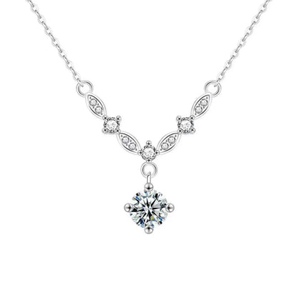 1 Carat Moissanite 925 Sterling Silver Necklace