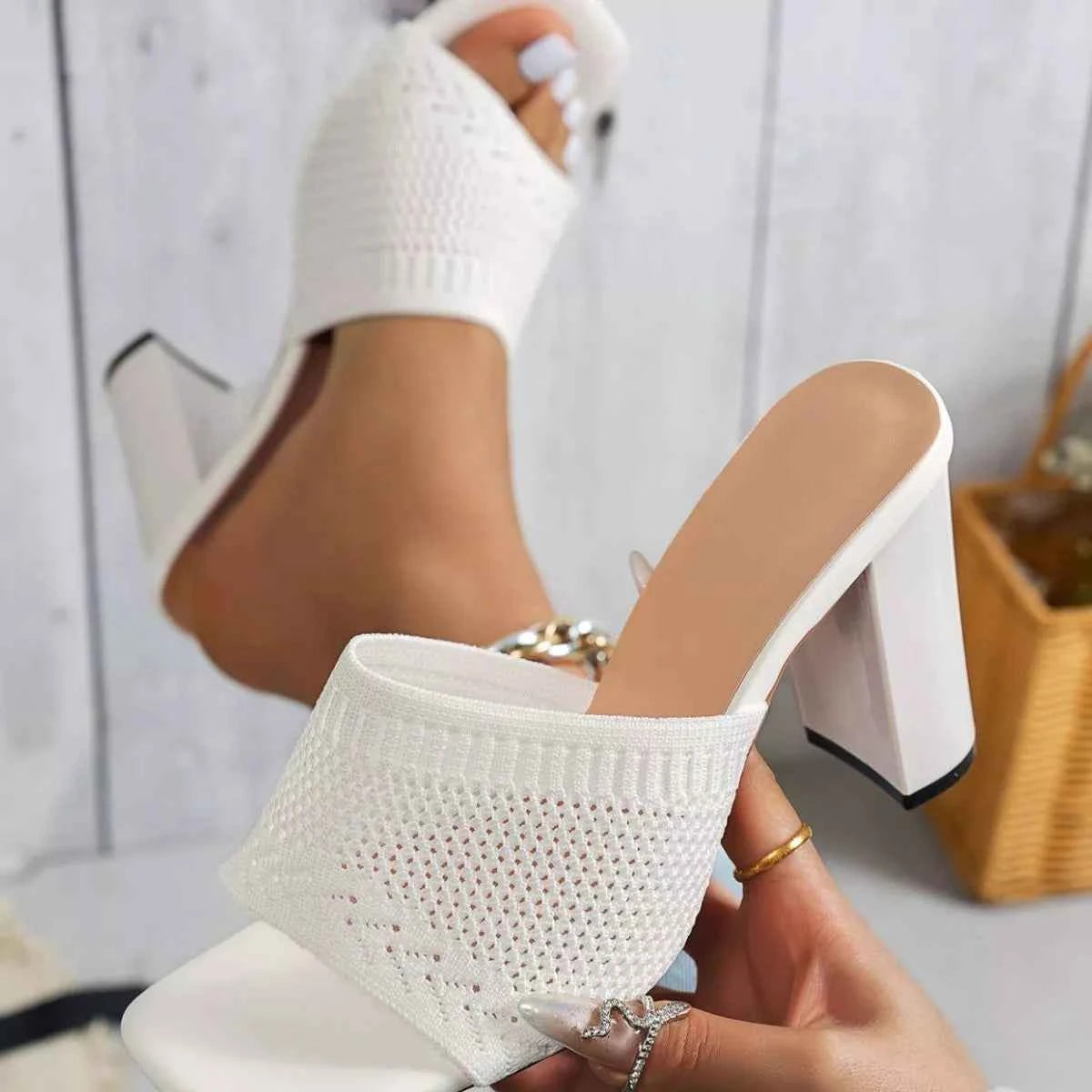 Open Toe Block Heels Sandals